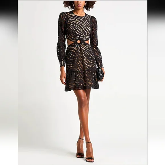 Micheal KorsZebra Eyelet Cotton Cutout Dress - Picture 3 of 8